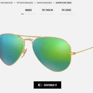 Ray-ban mirror aviator sunglasses